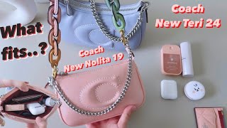 What Fits In The New Coach Nolita 19 and New Coach Teri 24 Quiltingfrom Coach Outlet [upl. by Verger]