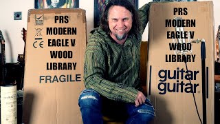 UNBOXING 2X PRS Modern Eagle V Wood Library [upl. by Inaffit]