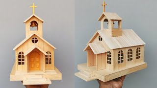 Iglesia Con Palitos De Helado  How To Make A Popsicle Stick Church [upl. by Marcel211]