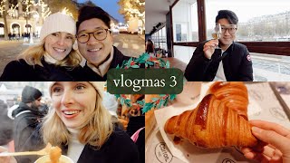 ¡MERCADO NAVIDEÑO EN PARÍS 🎄Probando el mejor croissant de Francia 🥐 🇫🇷 [upl. by Srednas]