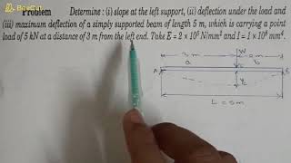 Deflection of Beams Problem  Macaulays Method  simply supported beam  GATE [upl. by Elisha]