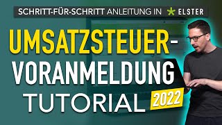 Umsatzsteuervoranmeldung ElsterTutorial Umsatzsteuervoranmeldung ✅ Elster Umsatzsteuer ausfüllen [upl. by Sihun472]