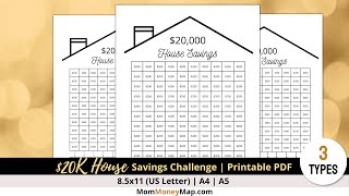 House 20000 Savings Challenge Printable PDF [upl. by Lleze]