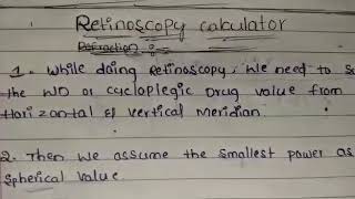 Retinoscopy calculation [upl. by Clintock844]