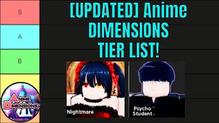 OUTDATED The ULTIMATE Anime Dimensions TIER LIST [upl. by Aronaele]