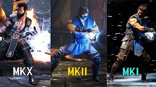 Sub Zero Ice Ball  MKX vs MK11 vs MK1 Brutality [upl. by Ardeahp]