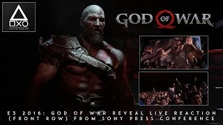 E3 2016 God of War Reveal Live Reaction Front Row From Sony Press Conference [upl. by Ydnam399]