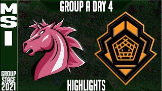 UOL vs PGG Highlights  MSI 2021 Day 4 Group A  Unicorns of Love vs PentanetGG [upl. by Ainitsirc]