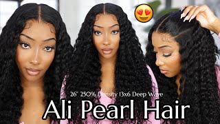 THIS DEEP WAVE WIG IS FLAWLESS SINGLE KNOT  FULL 13x6 PARTING SPACE Must See  ALIPEARL HAIR [upl. by Tye]