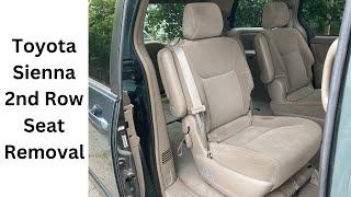 How To Remove The 2nd Row Seats From Toyota Sienna Minivan 2004  2010 [upl. by Ettevy]