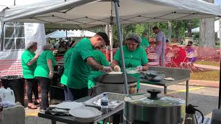 Cooking cheese manoushi at the St Maron Food Festival  Ohio [upl. by Nussbaum]