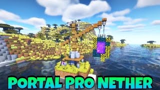 DESIGN DE PORTAL DO NETHER SUSPENSO NO MINECRAFT minecraft [upl. by Bowie]