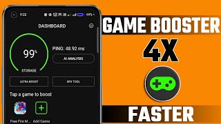 Game Booster 4X Faster  How To Use Game Booster 4X faster  Best game Booster For Free Fire Game [upl. by Laroy]