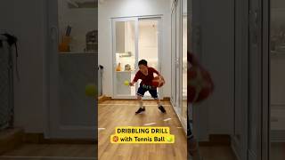 Dribble Drill with Tennis Ball to Improve Ball Handling Skills for 9 Year Old Kids stephcurry [upl. by Zumstein]