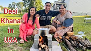 Aaj banayi Chuley pe Bajre ki Roti and Hara Saag in USA [upl. by Ern]