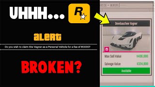 Salvage Yard Claim Robbery Vehicle BROKEN in GTA Online Vagner [upl. by Ennaitsirhc]