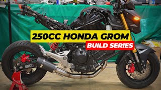 Modifying My Swapped Honda Grom  Extended Gas Tank  Exhaust  Body Work [upl. by Atorod]