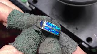 Removing SCRATCHES from an Opal Inlay Silver Ring [upl. by Rafaellle698]