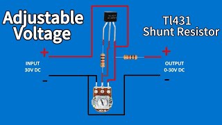 How to make adjustable voltage regulator using shunt Resistor  New Electronic Project [upl. by Belle]