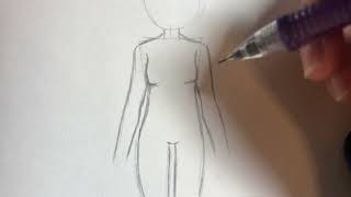 How to draw Anime Girl Full Body EASY TUTORIAL [upl. by Nacul895]