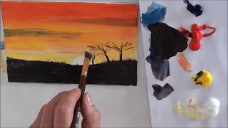 10MinutenMalerei Afrika für Anfänger  Acryl malen  Tutorial [upl. by Nashbar526]