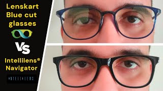 Intellilens® Navigator VS Lenskart Blue Zero Power Blue Cut Computer Glasses detail comparison [upl. by Stets534]