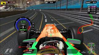 rFactor F1 2011 MONACO DRS and KERS ON PRACTICE ONBOARD Driver Virtual Eder Belone [upl. by Yhtomit]