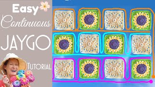 How to Continuous Join As You Go Granny Square Blanket [upl. by Ecnarolf]