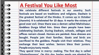 Write an Essay About A Festival You Like Most [upl. by Isayg]