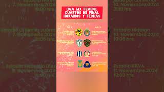 LIGA MX FEMENIL ANUNCIA LOS HORARIOS DE LOS CUARTOS DE FINAL QUIEN PASARA A SEMIFINALES [upl. by Aramac72]