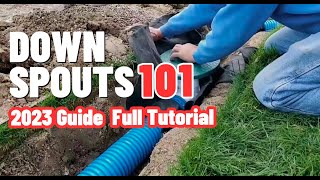 Best Underground Buried Downspout System  Easy DIY How To TUTORIAL [upl. by Kinnard]