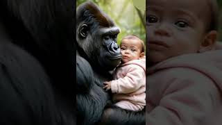 Gorilla Shows Love for Human Baby gorila animals baby love [upl. by Phiona854]