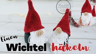 Einen Wichtel für Weihnachten häkeln  Einfacher Amigurumi Wichtel  Super süß und schnell [upl. by Orhtej]