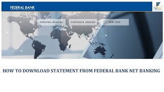 how to download statement from federal bank net bankingmalayalam [upl. by Zulaledairam]