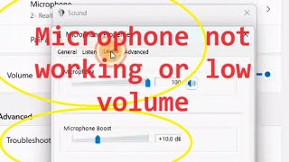 how to fix Microphone not working or low volume or no sound [upl. by Revell146]