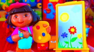 Dora The Explorer Surprise Egg Unboxing Artist Dora Toy with Painting Kit FisherPrice Nickelodeon [upl. by Doxia969]