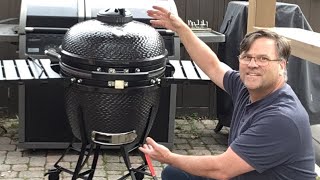 Assembling the Louisiana grills Ceramic Kamado charcoal grill from Costco [upl. by Gurtner933]