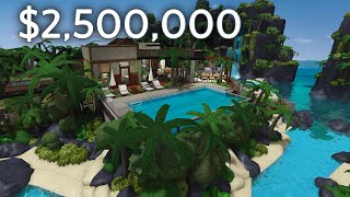 Inside a 25 Million Modern Tropical Getaway  Bloxburg Tours Roblox [upl. by Lorolla]