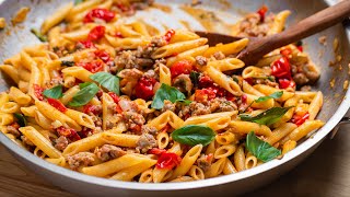 Easy Sausage Cherry Tomato Pasta [upl. by Ailalue125]