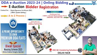 DDA e Auction 202324  DDA Bidder Registration amp Live e Auction Bidding Full Process  dda2023 [upl. by Marteena]