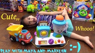 Educational Toys for Kids Mayas Kitchen Play Set and Marxlens Drop amp Go Dump Truck Toy [upl. by Skippy]