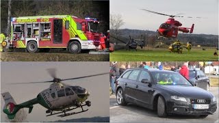 Zugunglück Bad Aibling  Einsatzfahrten und Hubschrauber [upl. by Christiana497]