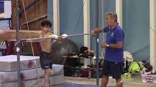 EUROPEAN GYMNASTICS MAG TRAINING CAMP THESSALONIKI 20201  HIGH BAR  in bar and adler elements [upl. by Kary850]