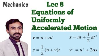 Lecture 8 Equations of Uniformly Accelerated Motion  Mechanics BS ADP [upl. by Adnovad689]