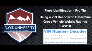 Using a VIN Decoder to Find a Vehicles GVWR Great tool for Fleet Managers and Compliance Tracking [upl. by Vernor]