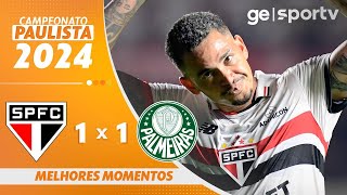 SÃO PAULO 1 X 1 PALMEIRAS  MELHORES MOMENTOS  CAMPEONATO PAULISTA 2024  geglobo [upl. by Anaderol]