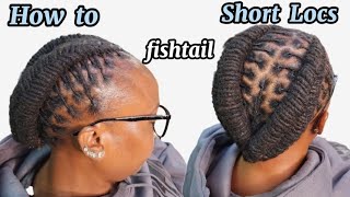 Double Invisible Fishtail Braid on short LOCS [upl. by Yendirb966]