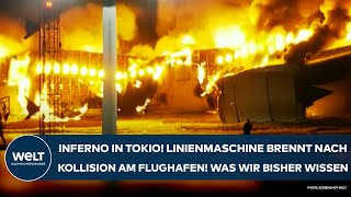 TOKIO Flammeninferno am Flughafen Linienmaschine brennt nach Kollision Was wir bisher wissen [upl. by Harihat]