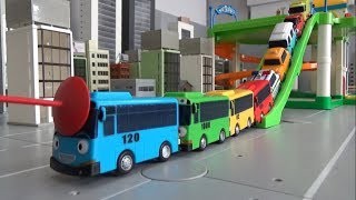 꼬마버스 타요 10대 자동차 주차장 미끄럼틀 장난감 놀이 Tayo The Little Bus 10 Cars Parking Slide Toys Play [upl. by Philips]