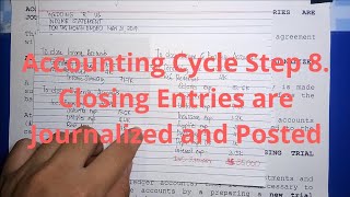 Basic Accounting  Accounting Cycle Step 8 Closing Entries are Journalized and Posted Part 1 [upl. by Buatti]